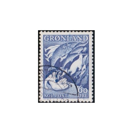 1956. Havets Moder. AFA nr. 39a stemplet