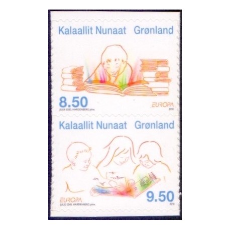 2010. 8,50-9,50 Kr. Europamærker / CEPT, fra hæfte. AFA nr. 557E-8E postfrisk stemplet