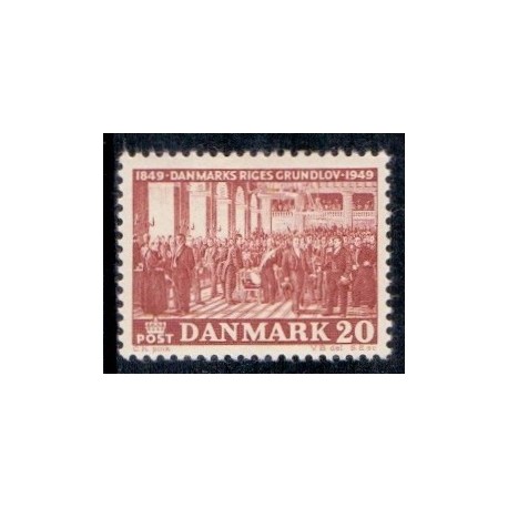 1949. Grundlovens 100-års jubilæum. AFA nr. 315 postfrisk    Stemplet FDC
