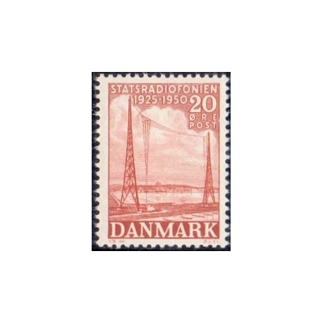 1950. Statsradiofoniens 25-års jubilæum. AFA nr. 317 postfrisk    Stemplet FDC