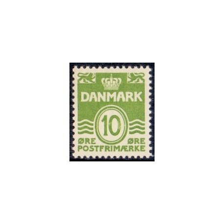 1950. Bølgeline, 10 øre, AFA nr. 318 postfrisk   Stemplet FDC