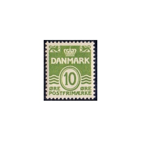 1962. Bølgeline, 10 øre, FLUOR, AFA nr. 318F postfrisk    Stemplet FDC