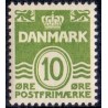 1962. Bølgeline, 10 øre, FLUOR, AFA nr. 318F postfrisk    Stemplet FDC