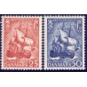 1951. Søofficersskolens 250-års jubilæum,  AFA nr. 328-29 postfrisk    Stemplet FDC