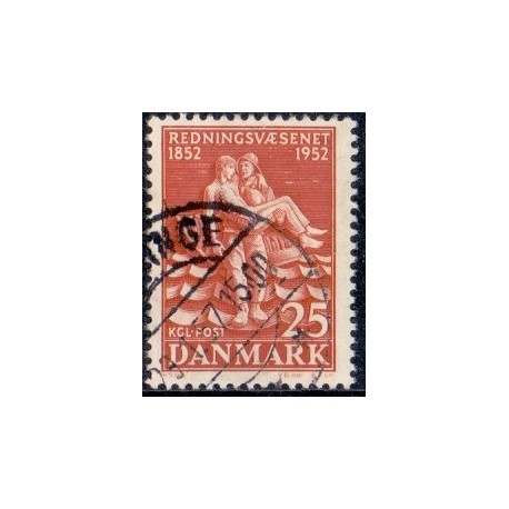 1952. Redningsvæsents 100'års jubilæum. AFA nr. 334 postfrisk   Stemplet FDC