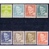 1952-53. Farveændringer og suppleringsværdier, AFA nr. 335-43 (hovednummere) postfriske   Stemplet FDC