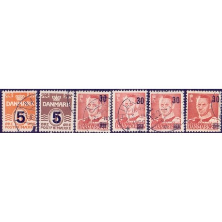 1955-56. Provisorier.  AFA nr. 361-64 postfrisk   Stemplet FDC