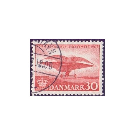 1956. Ellehammers første flyvning.  AFA nr. 366 postfrisk  Stemplet FDC