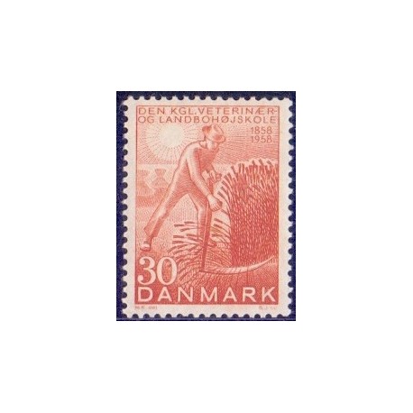 1958. Dem Kgl. Veterinær- og Landbohøjskole. AFA nr. 372 postfrisk     Stemplet FDC