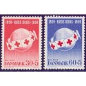 1959. Røde kors. AFA nr. 378-79 postfrisk     Stemplet FDC