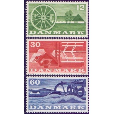1960. Landbrugsmotiver. AFA nr. 381-83 postfrisk     Stemplet FDC