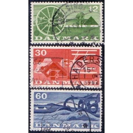 1960. Landbrugsmotiver. AFA nr. 381-83 postfrisk     Stemplet FDC