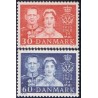 1960. Kong Frederiks sølvbryllup. AFA nr. 384-85 postfrisk     Stemplet FDC