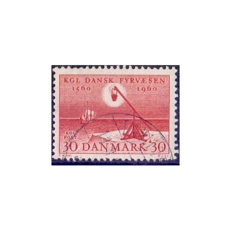 1960. Fyr- og Vagervæsenets 400-års jubilæum. AFA nr. 386 postfrisk    Stemplet FDC