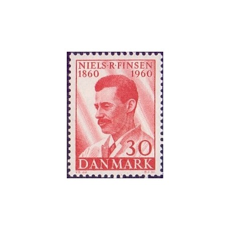 1960. Niels Finsens fødsel. AFA nr. 387 postfrisk    Stemplet FDC