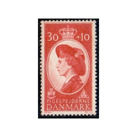 1960. Dr. Ingrids 25-års spejerjubilæum. AFA nr. 390 postfrisk    Stemplet FDC