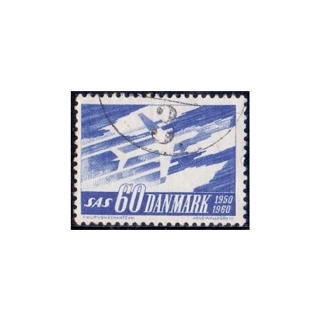 1961. SAS's 10-års jubilæum. AFA nr. 391 postfrisk    Stemplet FDC