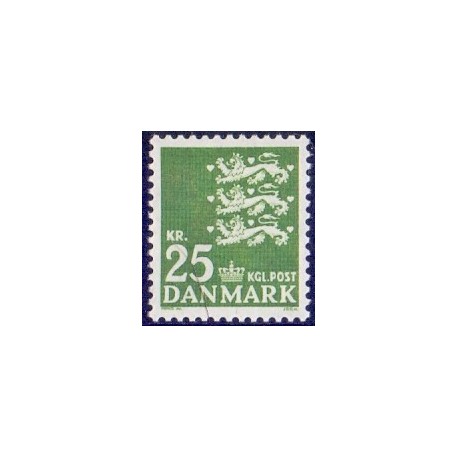 1962. Lille Rigsvåben 25 kr. FLUOR. AFA nr. 402F postfrisk    Stemplet FDC
