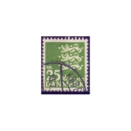 1962. Lille Rigsvåben 25 kr. alm. papir. AFA nr. 402 postfrisk    Stemplet FDC