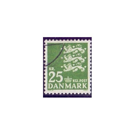 1962. Lille Rigsvåben 25 kr. FLUOR. AFA nr. 402F postfrisk    Stemplet FDC