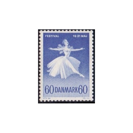 1962. Balletfestival. alm. + FLUOR papir. AFA nr. 406+406F postfrisk    Stemplet FDC