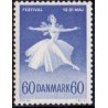 1962. Balletfestival. alm. + FLUOR papir. AFA nr. 406+406F postfrisk    Stemplet FDC