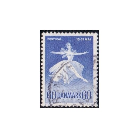 1962. Balletfestival. alm. + FLUOR papir. AFA nr. 406+406F postfrisk    Stemplet FDC