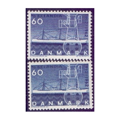 1962. Selandia. alm. + FLUOR papir. AFA nr. 409+409F postfrisk   Stemplet FDC