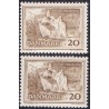 1962. Møns Klint. alm. + FLUOR papir. AFA nr. 411+411F postfrisk   Stemplet FDC