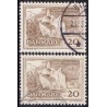 1962. Møns Klint. alm. + FLUOR papir. AFA nr. 411+411F postfrisk   Stemplet FDC