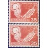 1963. FAO Frihed for sult. alm. + FLUOR papir. AFA nr. 412+412F postfrisk   Stemplet FDC