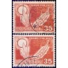 1963. FAO Frihed for sult. alm. + FLUOR papir. AFA nr. 412+412F postfrisk   Stemplet FDC