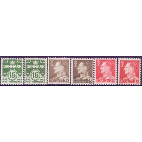 1963. Farveændringer og suppleringsværdier. alm. + FLUOR papir. AFA nr. 415+415F postfrisk   Stemplet FDC