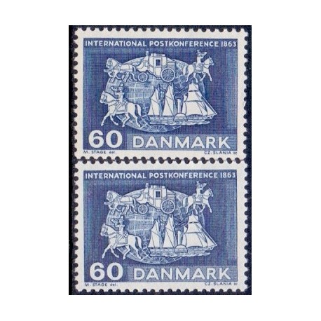 1963. Inter. Postkonference. alm. + FLUOR papir. AFA nr. 417+417F postfrisk   Stemplet FDC