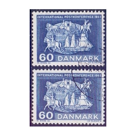 1963. Inter. Postkonference. alm. + FLUOR papir. AFA nr. 417+417F postfrisk   Stemplet FDC