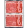 1963. Vanførefonden. alm. + FLUOR papir. AFA nr. 418+418F postfrisk  Stemplet FDC