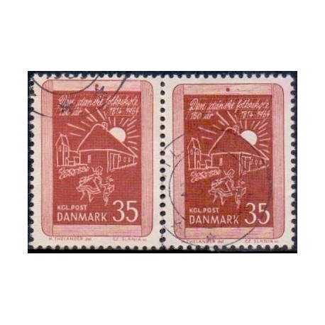 1964. Folkeskolelovens 150-års jubilæum. alm. + FLUOR papir. AFA nr. 423-423F postfrisk  Stemplet FDC