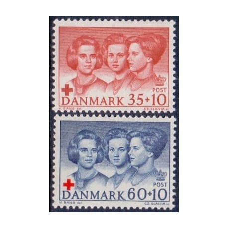 1964. Røde Kors. AFA nr. 424F-425F postfrisk  Stemplet FDC