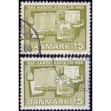 1965. Århus handelsskole, alm. + FLUOR papir. AFA nr. 429-429F postfrisk  Stemplet FDC