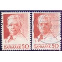 1965. Carl Nielsen, alm. + FLUOR papir. AFA nr. 435-435F postfrisk   Stemplet FDC