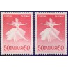 1965. Ballet og musikfestival, alm. + FLUOR papir. AFA nr. 438-438F postfrisk   Stemplet FDC