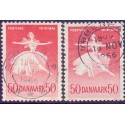 1965. Ballet og musikfestival, alm. + FLUOR papir. AFA nr. 438-438F postfrisk   Stemplet FDC
