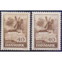 1965. Bogø Mølle, alm. + FLUOR papir. AFA nr. 440-440F postfrisk   Stemplet FDC