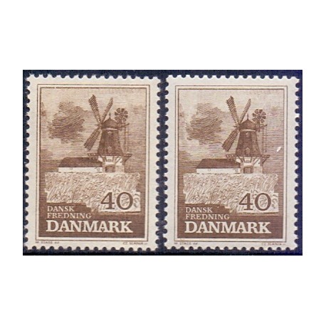 1965. Bogø Mølle, alm. + FLUOR papir. AFA nr. 440-440F postfrisk   Stemplet FDC