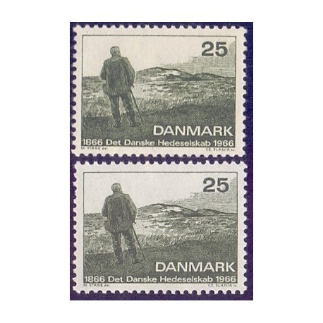 1966. Det danske Hedeselskab, alm. + FLUOR papir. AFA nr. 443-443F postfrisk   Stemplet FDC