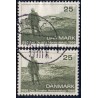 1966. Det danske Hedeselskab, alm. + FLUOR papir. AFA nr. 443-443F postfrisk   Stemplet FDC