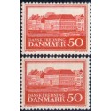 1966. Dansk Fredning, Assistenshuset, alm. + FLUOR papir. AFA nr. 445-445F postfrisk   Stemplet FDC