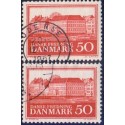 1966. Dansk Fredning, Assistenshuset, alm. + FLUOR papir. AFA nr. 445-445F postfrisk   Stemplet FDC