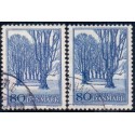 1966. Dansk Fredning, Holte Allé, alm. + FLUOR papir. AFA nr. 446-446F postfrisk  Stemplet FDC