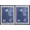 1966. Georg Jensens fødsel, alm. + FLUOR papir. AFA nr. 447-447F postfrisk  Stemplet FDC